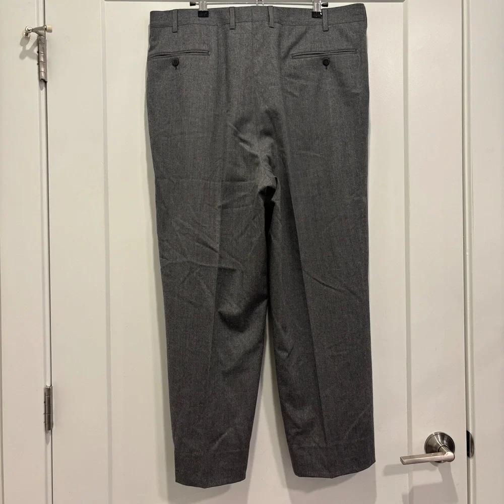 Ermenegildo Zegna Mens Charcoal Grey Super 100s Wool Pleated Dress Pants 38